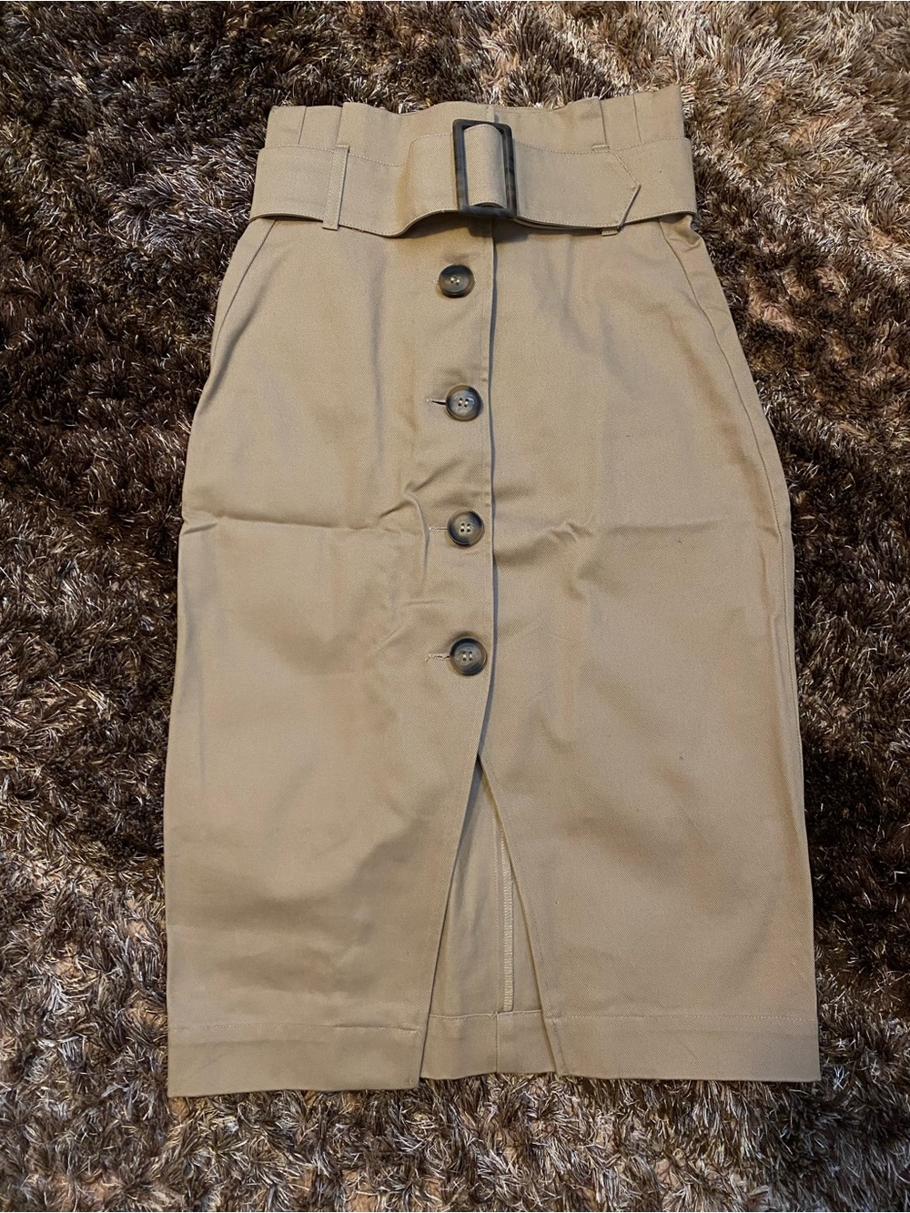 H&M High-Waist Button Front Pencil Skirt with Belt
